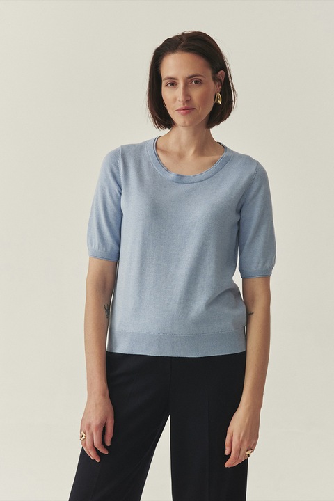 Tatuum, Bluza tricotata fin cu maneci scurte, Albastru lavanda