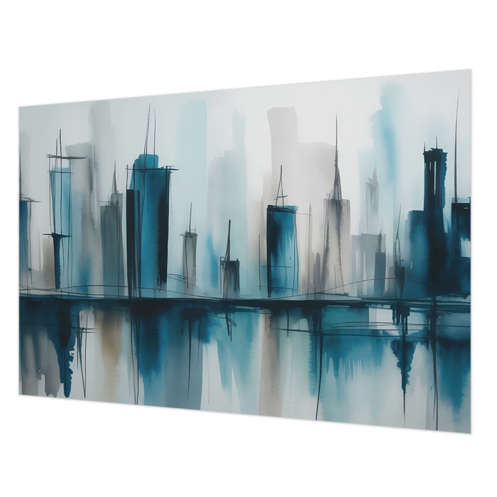 Fototapet, Wallfluent, Peisaje urbane, Albastru, 152x104cm, Set cu adeziv