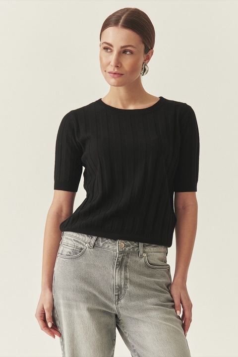 Tatuum, Bluza din amestec de lana cu decolteu rotund, Negru