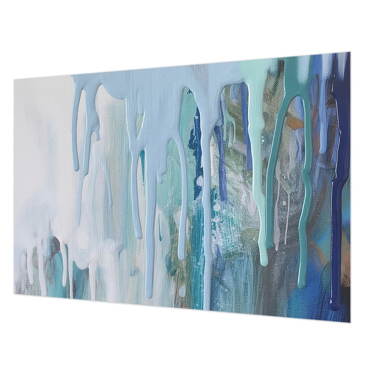 Tapéta Vlies Fali Dekoráció, Wallfluent, Kék vízesések, Fehér, 152 x 104 cm, Nem Szőtt, Stílusos, 010100060030000285039