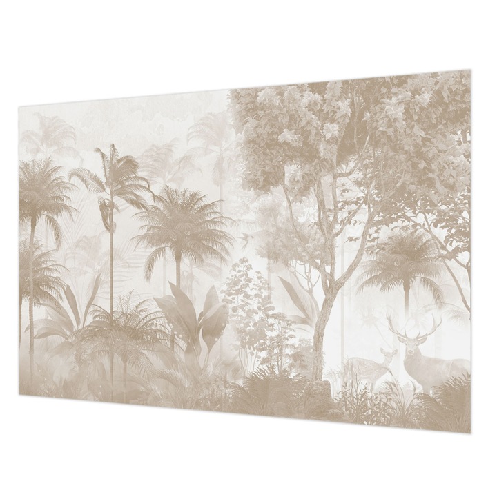 Tapéta Falra, Wallfluent, Trópusi táj, Bézs, 152 x 104 cm, Vlies, Modern Belsőépítészeti Dekoráció, 010100060030000285216