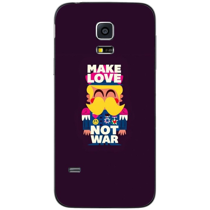 Minimalist Hippy Man Make Love Not War Cartoon SAMSUNG Galaxy S5 Mini szilikon tok