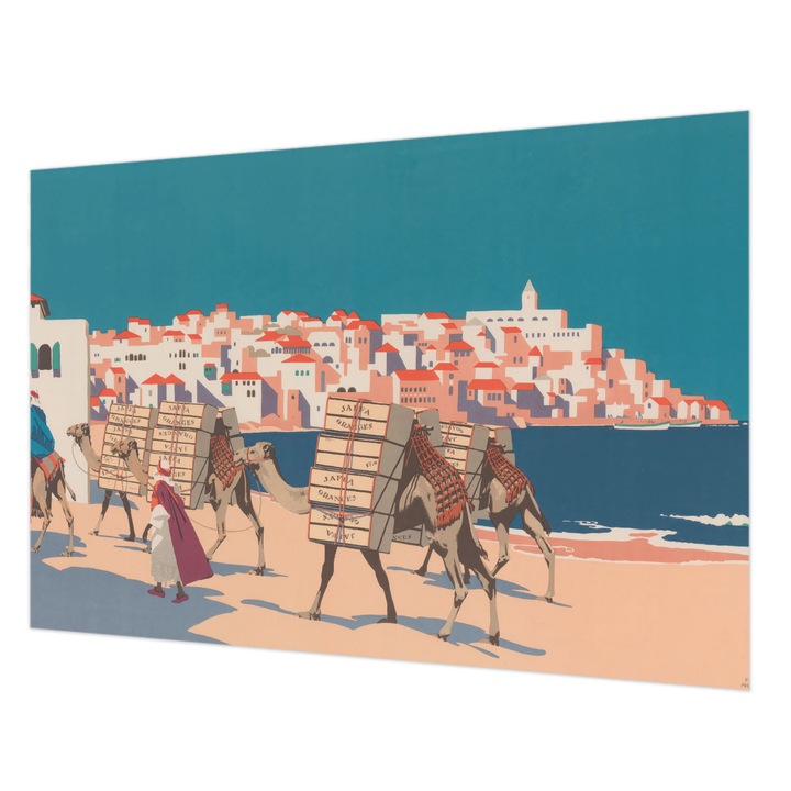 Tapéta Falra, Wallfluent, tevekaraván, Türkiz, 152 x 104 cm, Vlies, Dekoráció, 010100060030000285629