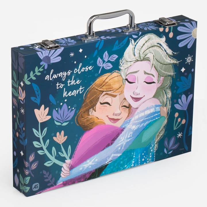 Trusa de Colorat Deluxe cu 100 Accesorii – Frozen, Set Creativ pentru Fete 3+ Ani