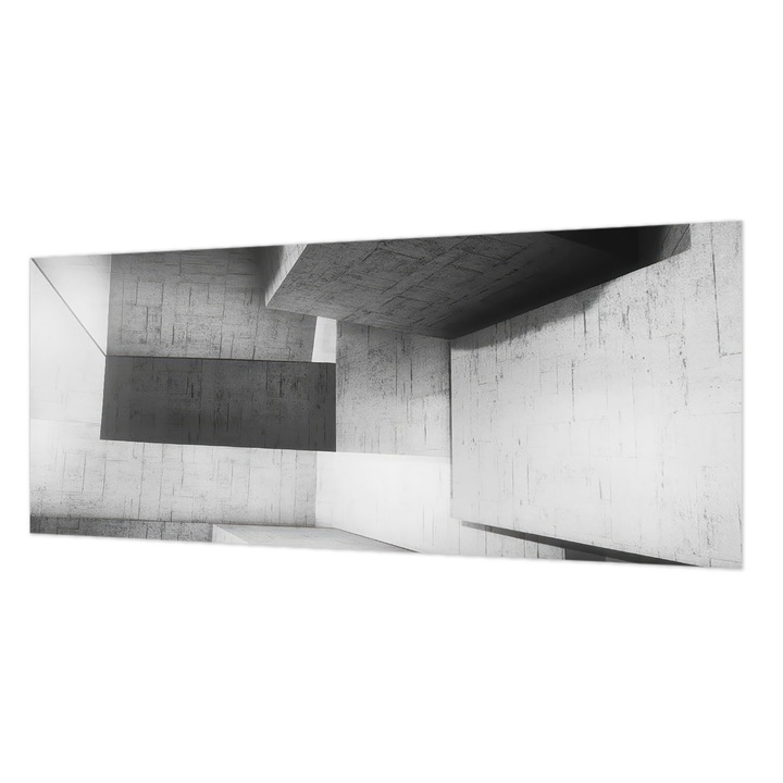 Fototapet Vlies Wallfluent, Sculpturi geometrice, Alb, 250x104cm, Set cu adeziv