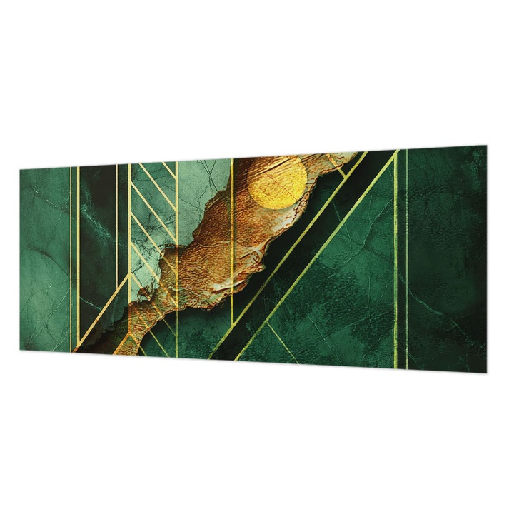 Rola Tapet Wallfluent, Tensiune geometrică, Verde, 250x104 cm