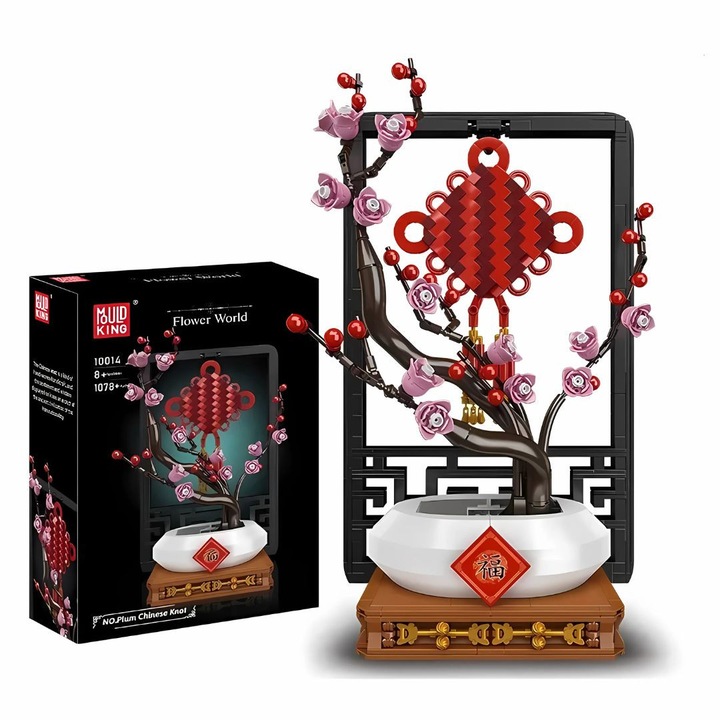 Set de constructie Mould King, Nod chinezesc Prun, 1087 piese, 29x37,7cm