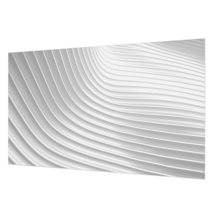 Rola Tapet Vlies De Perete, Wallfluent, Valuri elegante, Alb, 416 x 254 cm, Decorativ, Pentru Birou, 010100060100000006025