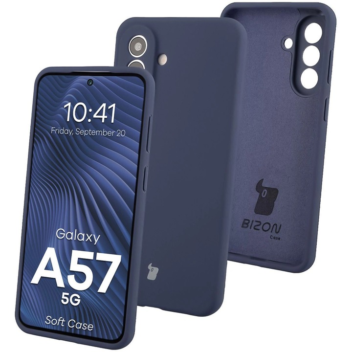 Husa Bizon Soft Case pentru Galaxy A57 5G, albastru marin