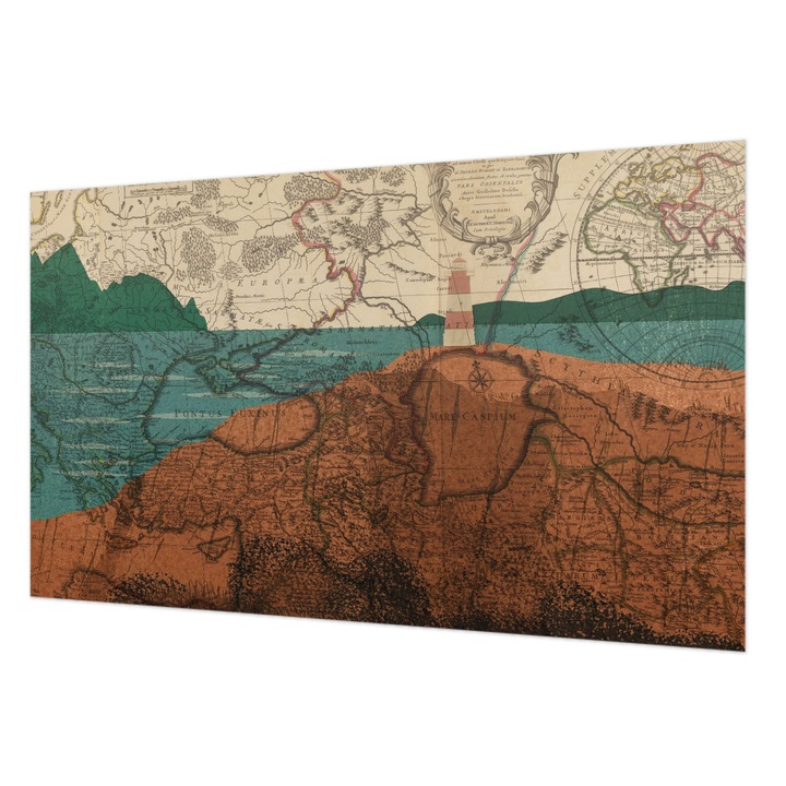 Rola Tapet Vlies De Perete, Wallfluent, Harta istorica, Maro, 416 x 254 cm, Decorativ, Pentru Birou, 010100060100000284756