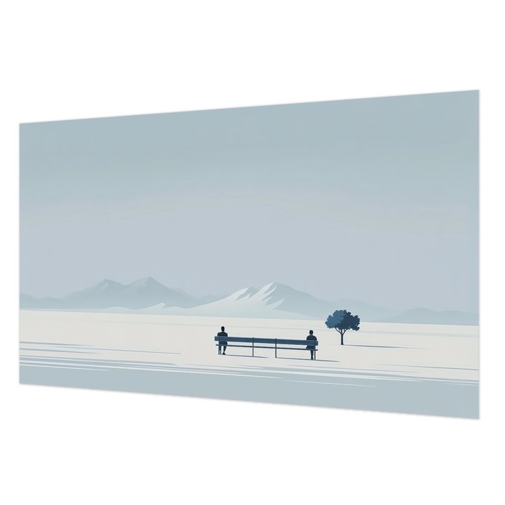 Rola Tapet Vlies De Perete, Wallfluent, Peisaj minimalist, Albastru, 416 x 254 cm, Decorativ, Pentru Birou, 010100060100000284753