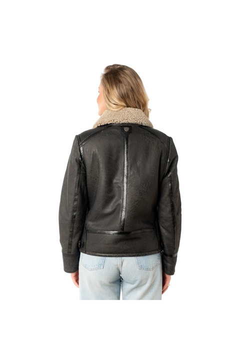 Női bőr mellény Mauritius Antracit MWIske, Fekete