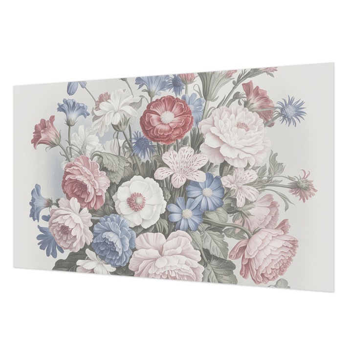 Rola Tapet Vlies De Perete, Wallfluent, Buchet colorat, Alb, 416 x 254 cm, Elegant, Pentru Living, Hol, 010100060100000285174