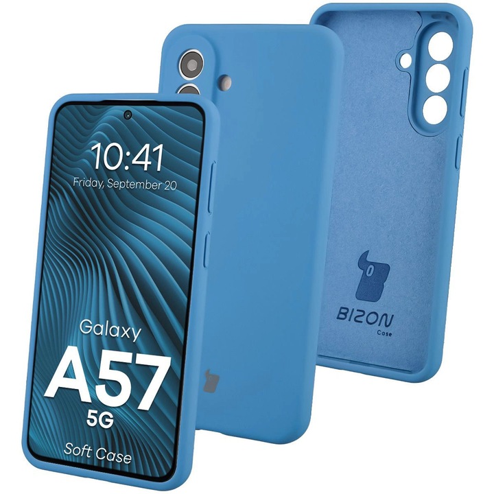 Husa Bizon Soft Case pentru Galaxy A57 5G, albastru