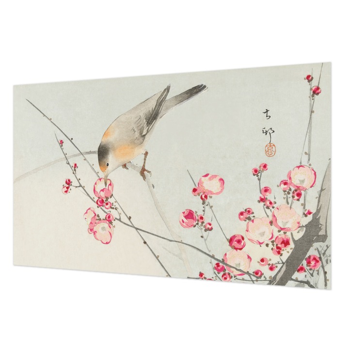 Rola Tapet Vlies De Perete, Wallfluent, Pasare cu flori, Negru, 416 x 254 cm, Decorativ, Pentru Living, Hol, 010100060100000285555