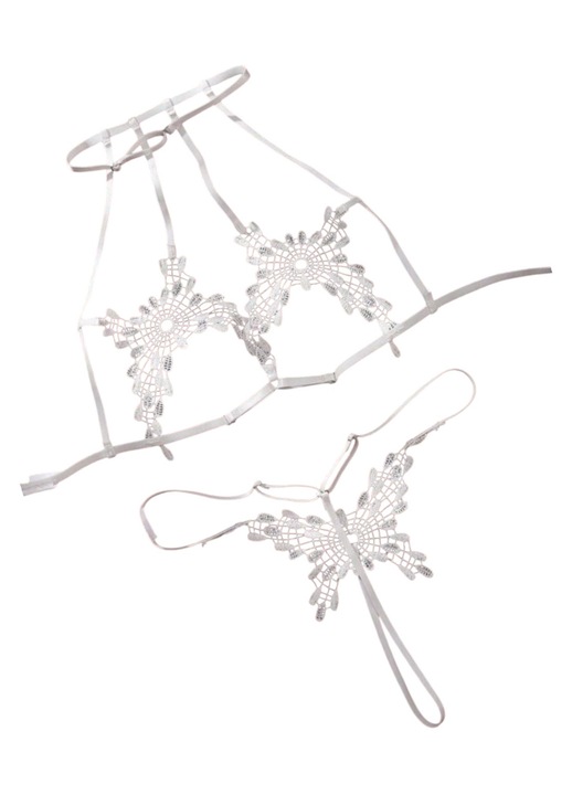 Секси комплект, бял, M INTL, 2 части