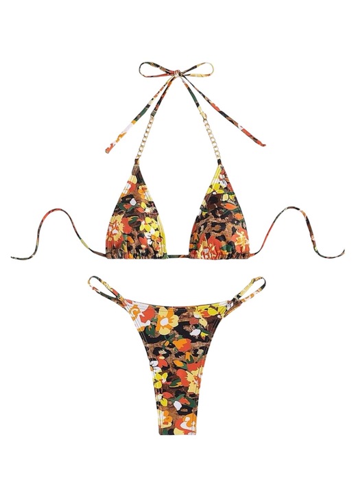 Női kétrészes fürdőruha szett, L méret, sokszínű