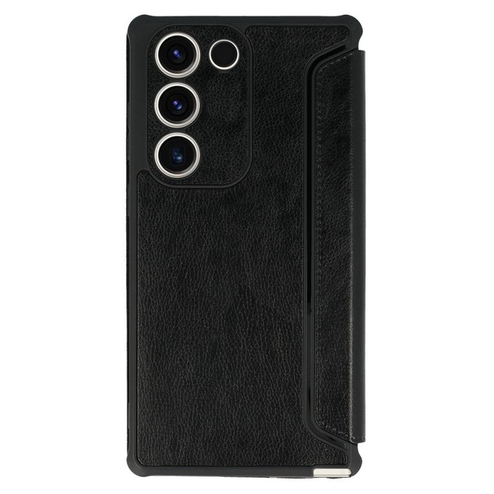 Husa flip Razor Flexy piele ecologica neagra pentru Samsung Galaxy S21 FE
