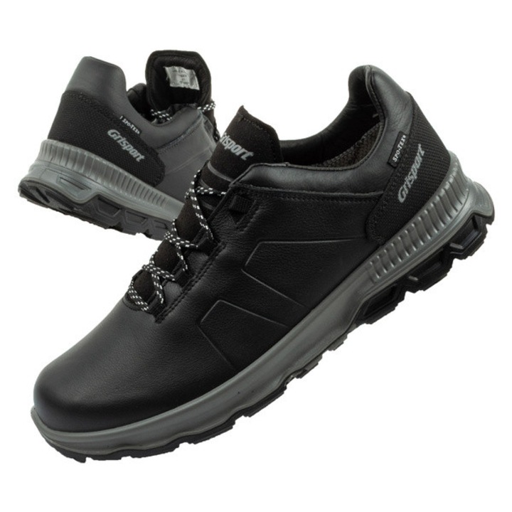 Pantofi de drumetie din piele Grisport Nero Avon SPO-TEX pentru barbati, negri, Negru