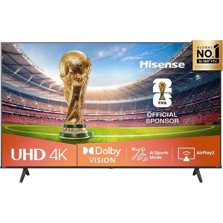 Телевизор Hisense 43 инча, 4K UHD, Smart TV, Dolby Vision, черен, 109 см