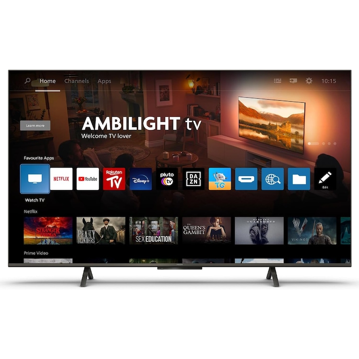Телевизор Philips Ambilight 55PUS8109, 55 инча, 4K Ultra HD, Smart TV, 3-страничен Ambilight, 139x85cm