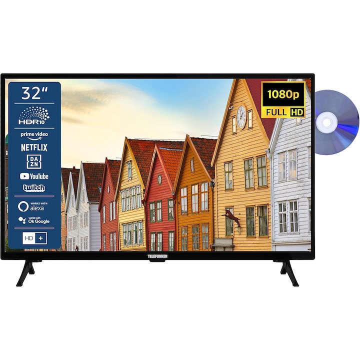 Televizor Telefunken XF32SN550SD, 32 inchi, Full HD, HDR, Smart TV, 81 cm