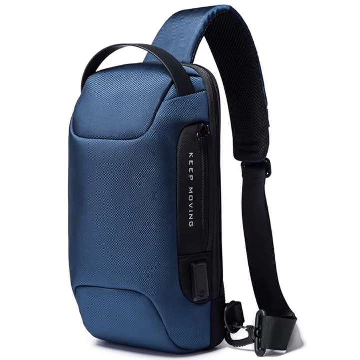 IS-36231 USB töltős válltáska - kék