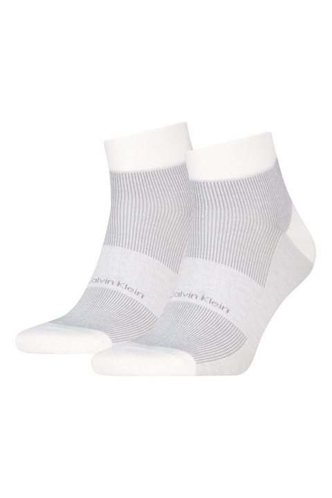 CALVIN KLEIN, Къси чорапи - 2 чифта, Бял, Светло сив