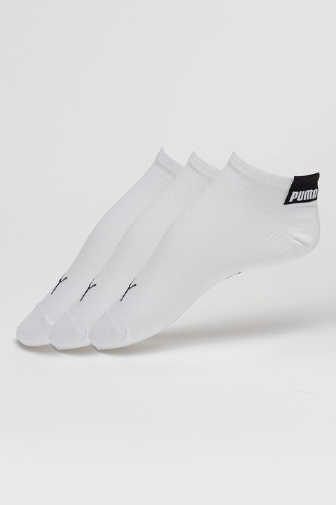 Puma, Унисекс къси чорапи с памук - 3 чифта, Бял