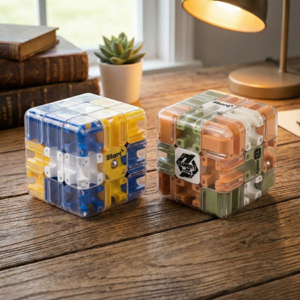 Cub logic portabil, Jojoy, THINKCUBE, plastic transparent, 7x7x7cm