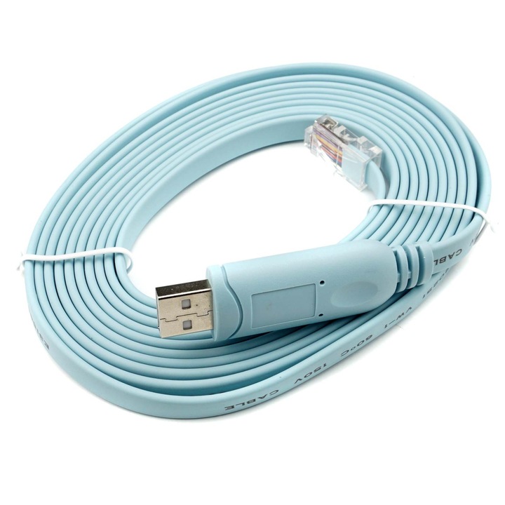 Cablu universal USB-RJ45 pentru consola, original FTDI Cisco HP Juniper 3 m