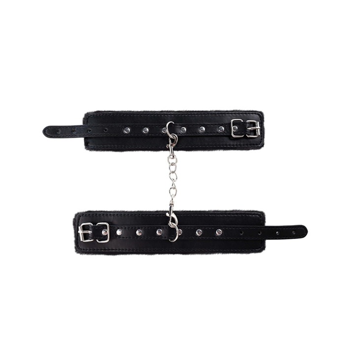 Fantasy csuklóbilincs szett, 32x5,5cm, PU bőr és plüss, állítható