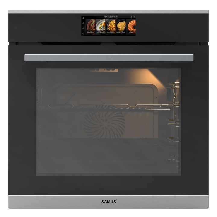 Cuptor incorporabil Samus SC634GDT15H, 74 L, Grill Electric, 15 functii de gatire, Curatare catalitica, Ventilator, Timer Digital