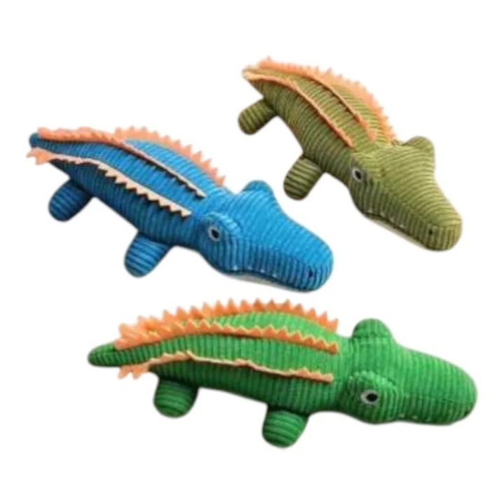 Комплект от 3 плюшени играчки за кучета, крокодили, различни цветове