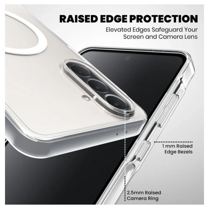 Husa Upzz® Slim Mag Compatibila Cu Samsung Galaxy A57 5G, Design Slim 2mm, Tehnologie Magsafe, Transparenta