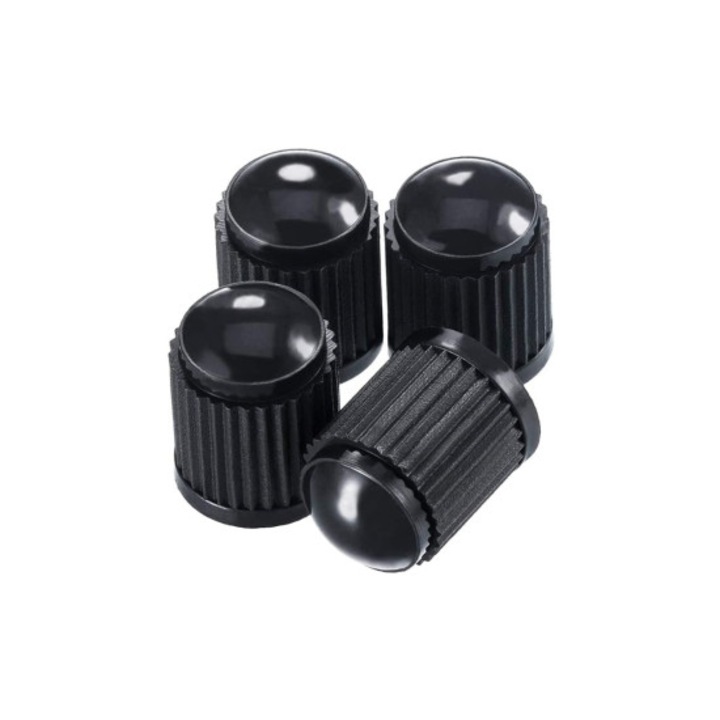 Set 4 capacele valve auto, moto, Atv -negru, plastic, Miromoto®