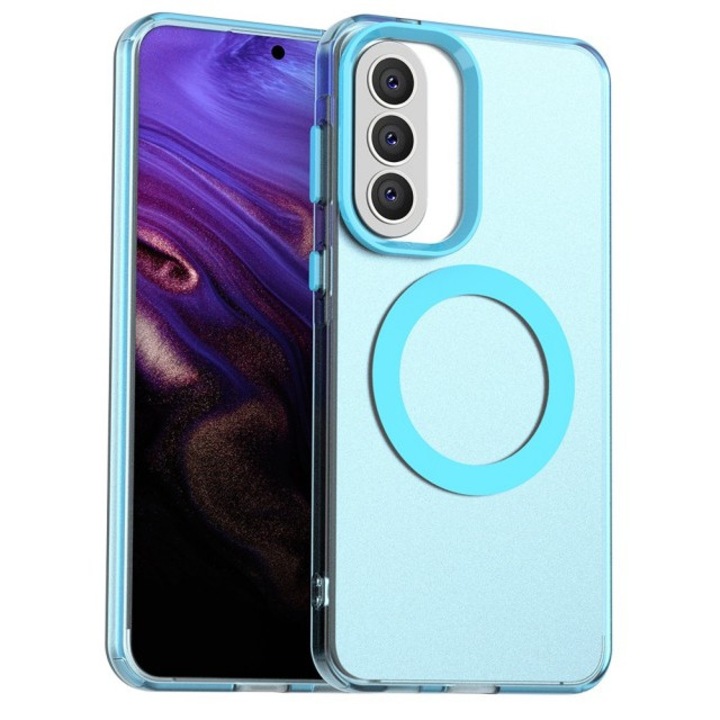 Husa Upzz® Tech Candy Pentru Samsung Galaxy A57 5G, Tehnologie Magsafe, Protectie La Camera si Colturi, Blue