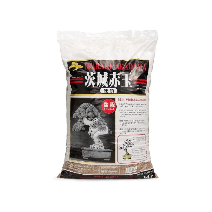 Substrat Akadama Hard Quality Ibaraki, Granulatie 2-5 mm, Sac 14L (10kg), Ideal pentru Bonsai, Acvarii si Terarii