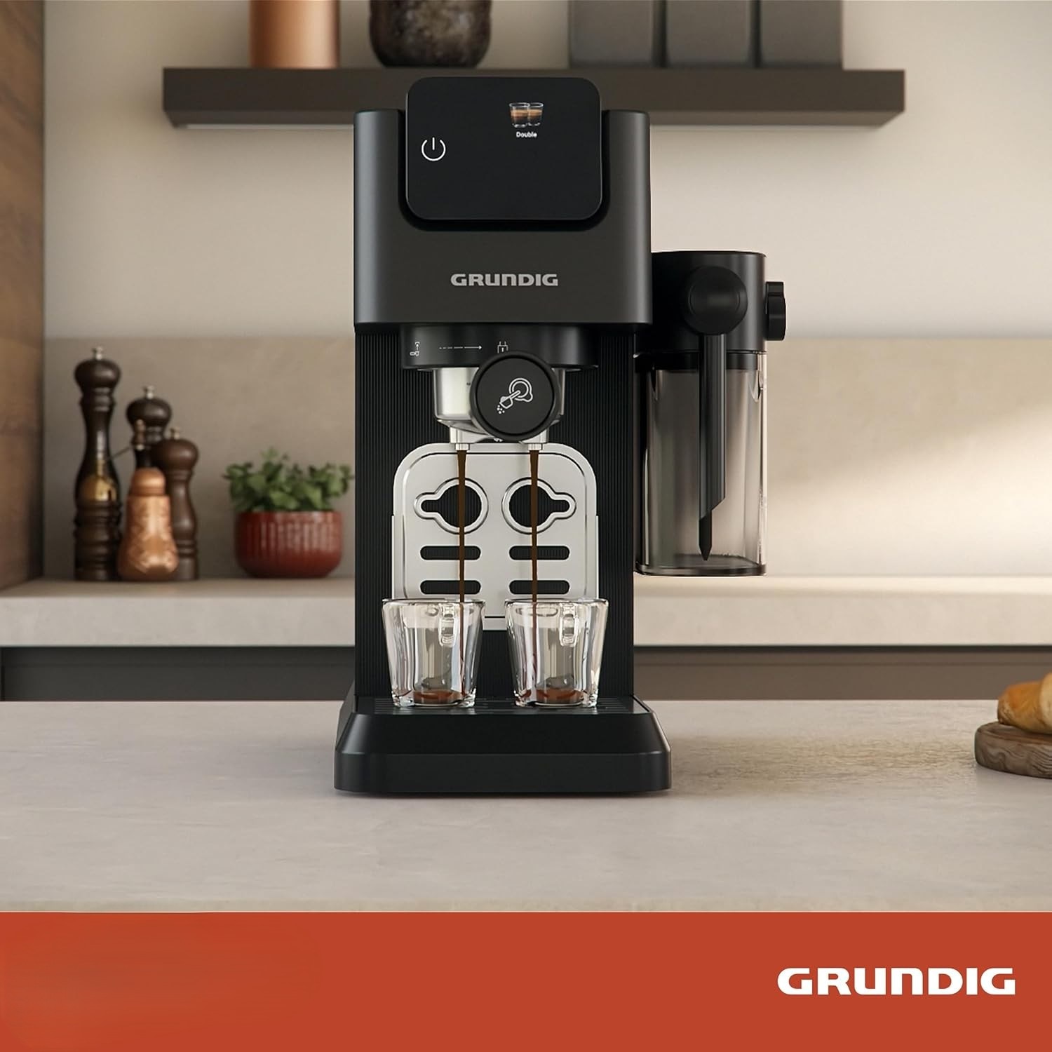 Espressor Manual cu Portafiltru, GRUNDIG KSM 6430, 1628W, 20 Bar