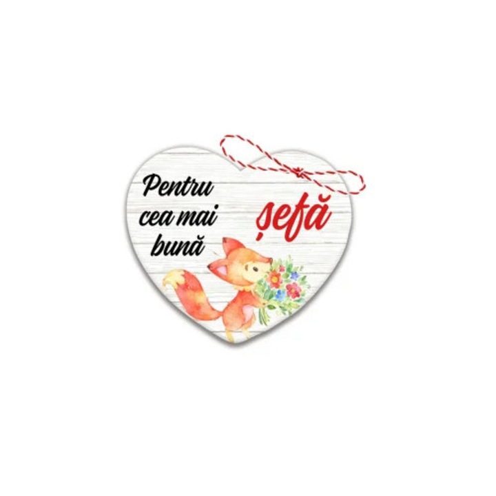 Martisor pentru sefa, lemn, 5 cm, multicolor