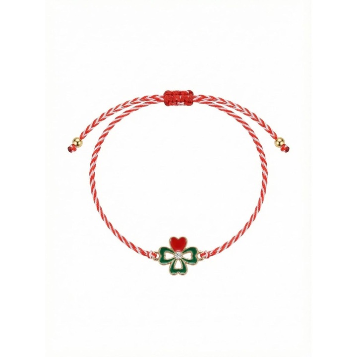 Márciusi karkötő lóhere medállal