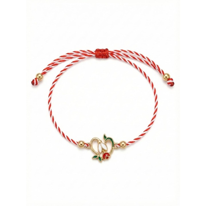 Március karkötő hóvirág szív alakban