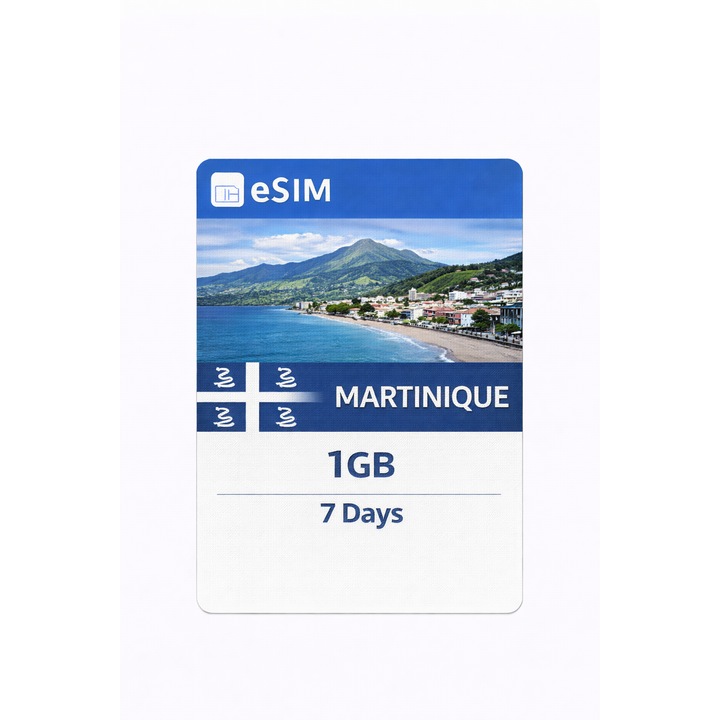 NextSIM eSIM Martinique, 1 GB Date Mobile, 7 Zile, Orange Caraïbe / Digicel / SFR Caraïbe 3G/4G, Activare Instanta