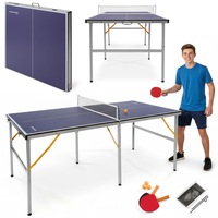 Masa tenis de masa pliabila HyperMotion HYP32, portabila, interior, set complet cu fileu, 2 palete si 3 mingi, 180×92×76 cm, 6+