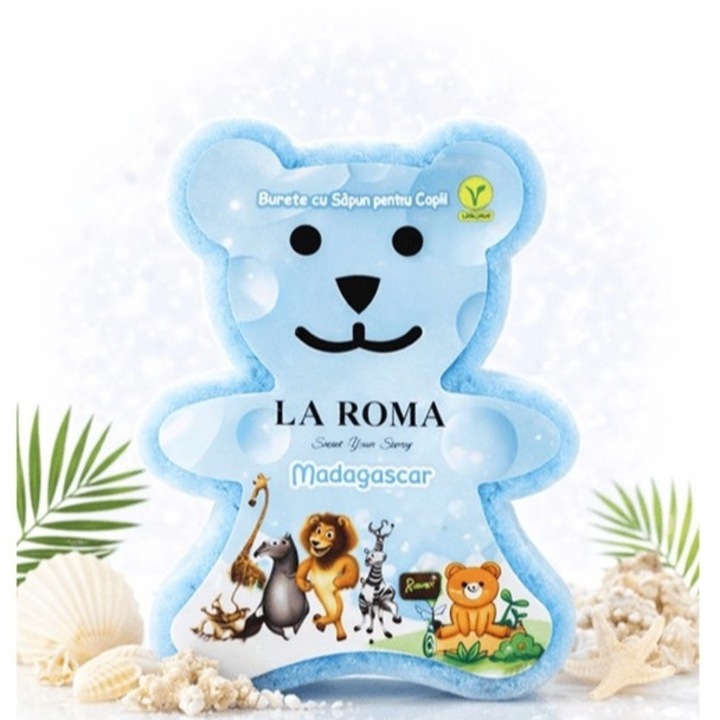 Burete de Baie cu sapun integrat aroma Madagascar Exfoliant, Calmant si Relaxant, 150 g