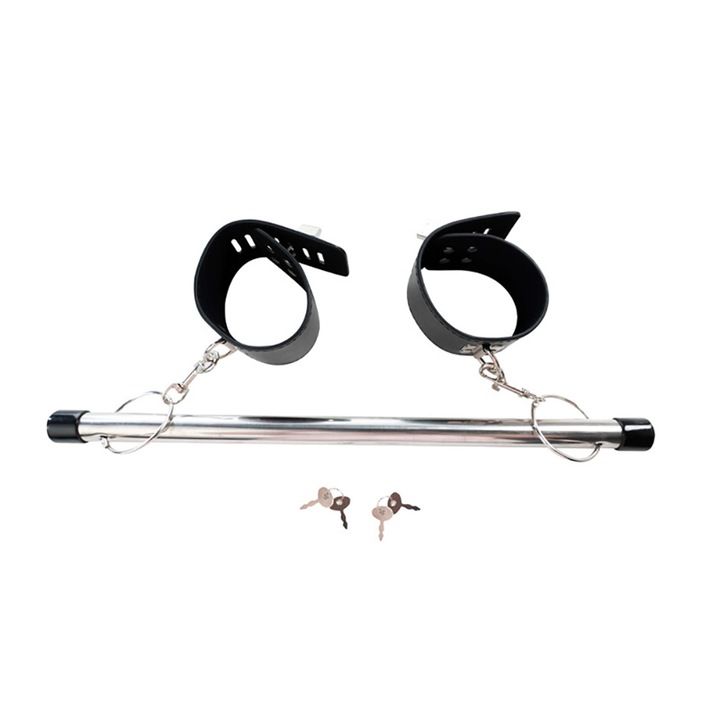 Set bondage, Fantasy, Piele ecologica/Metal, Negru/Argintiu