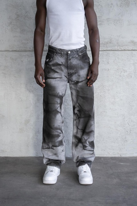 Férfi Machinist Baggy Oversize pamut farmer, szürke