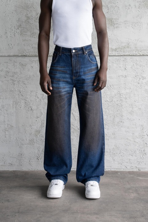 Férfi farmer, Machinist, túlméretezett, pamut, kék