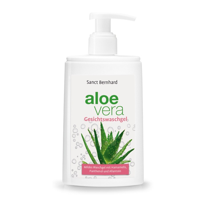 Gel de curatare pentru fata cu aloe vera, KRAUTERHAUS, curatare delicata, hidratare, 150ml
