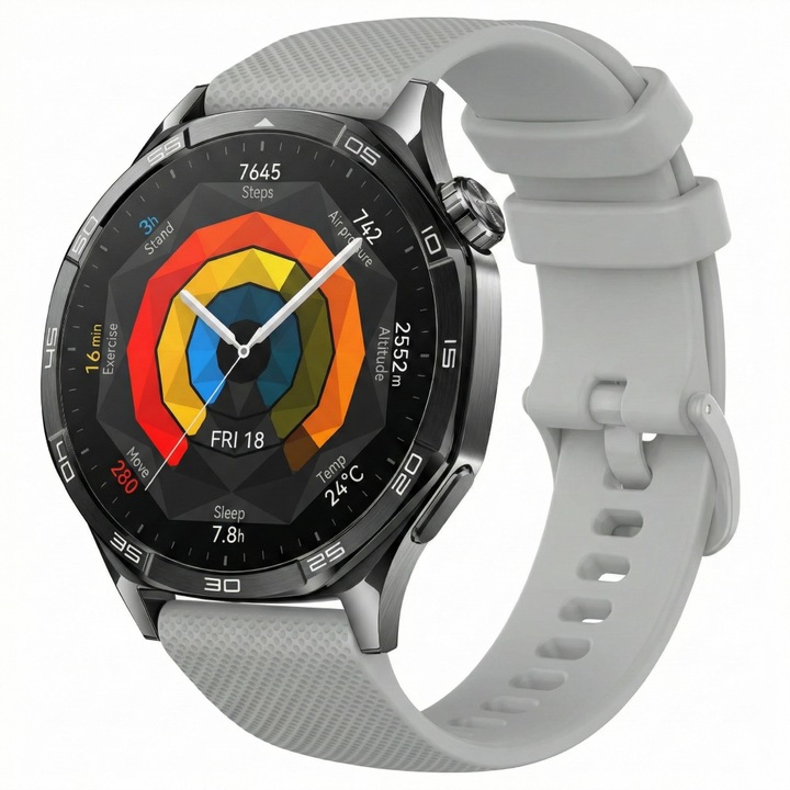 Szilikon szíj Huawei Watch GT2 GT3 GT4 GT5 GT6 Pro 46mm 48mm, Garmin Venu 2 3 4 45mm, Redmi Watch 5 Lite / Active, Samsung Galaxy Watch 46mm, 3 45mm, Gear S3, Amazfit GTR GTR2, Xiaomi Mi Watch, BEST ACCESSORIES, 22 mm, Szürke